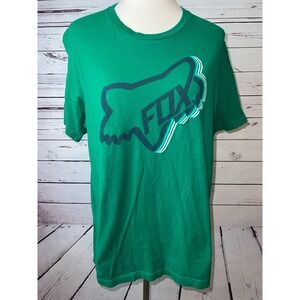 Fox Racing Tee Shirt size Large Mens Graphic T-Shirt Moto Motorcross Biker green